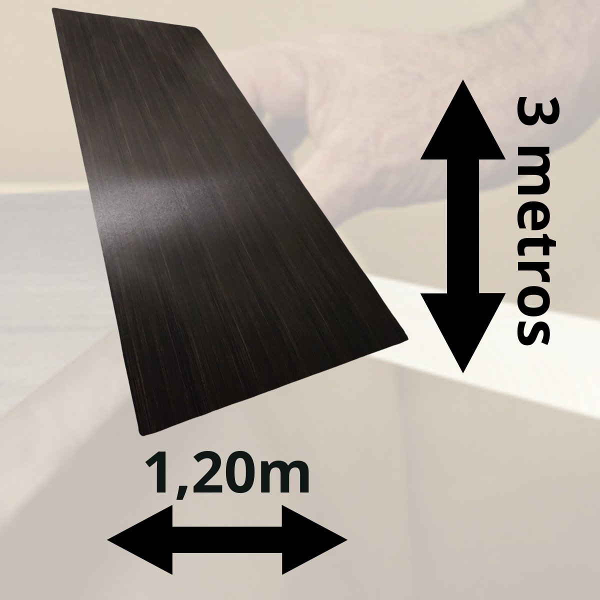 Formica Revestimento Madeirado Escuro Ebony Br Brilhante Pp7930 3m X 1,20 Acabamento Resistente Move - 3