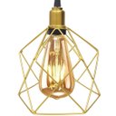 Ver imagem 3 de Pendente Aramado Cálice Luminária Lustre Retrô Balcão Dourado + Lâmpada Led ST64 Vintage Teto