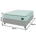 Ver imagem 3 de Cama Box Colchão Casal Espuma D45 Lazio Pillow Top 138x188x67cm Branco / Bege Hellen