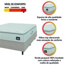 Ver imagem 5 de Cama Box Colchão Casal Espuma D45 Lazio Pillow Top 138x188x67cm Branco / Bege Hellen