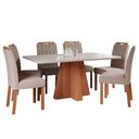 Ver imagem 2 de Mesa de Jantar 6 Lugares Maitê Paola com Vidro Cinamomo/off White/bege - Cimol