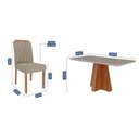 Ver imagem 3 de Mesa de Jantar 6 Lugares Maitê Paola com Vidro Cinamomo/off White/bege - Cimol