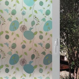 Pelicula Adesivo Eletrostatica Vidro Jateado Desenho Flores - 1