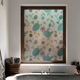 Pelicula Adesivo Eletrostatica Vidro Jateado Desenho Flores - 3