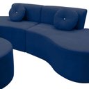 Ver mais imagens de Sofá Modular Orgânico Monterrey 260cm + Puff Suede Azul Marinho