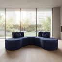 Ver imagem 2 de Sofá Modular Orgânico Monterrey 260cm + Puff Suede Azul Marinho