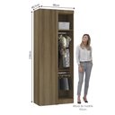 Ver imagem 3 de Guarda Roupa de Canto Reto Modulado 90cm 1 Porta Paris Luciane Móveis