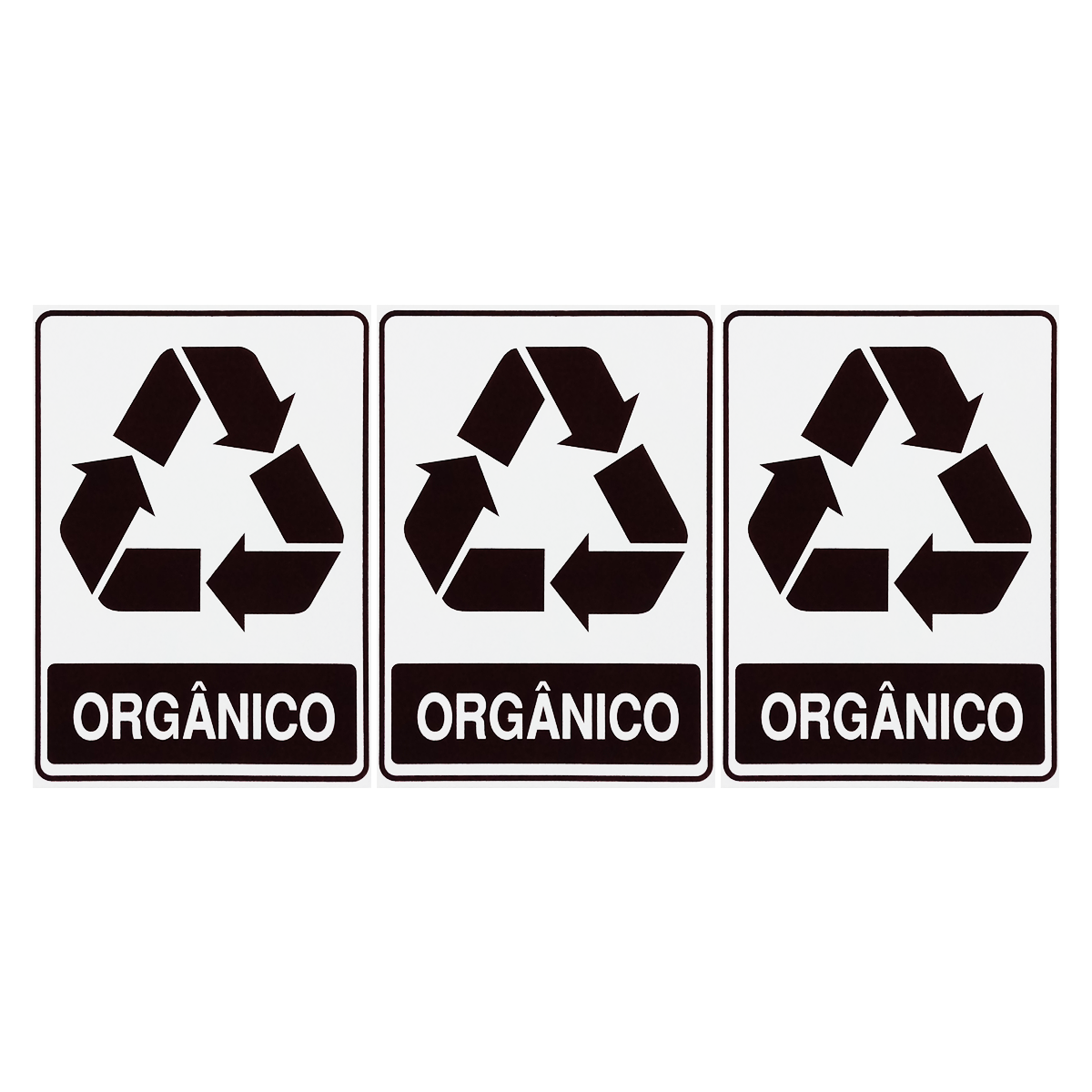 Combo 3 Adesivos De Sinalização Lixo Orgânico 15x20 Acesso - S-238 F9e