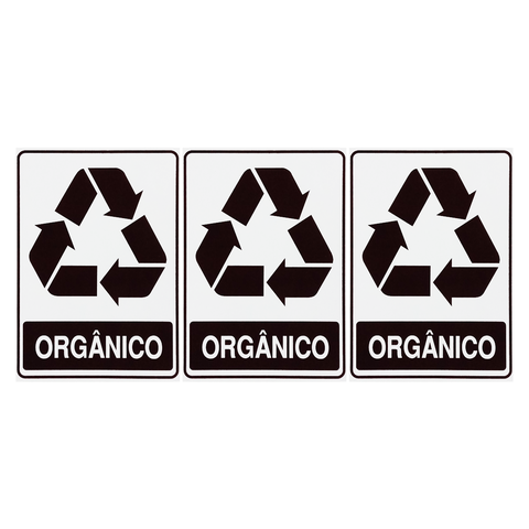 Combo 3 Adesivos De Sinalização Lixo Orgânico 15x20 Acesso - S-238 F9e