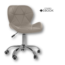 Ver imagem 1 de Cadeira Office Eiffel Slim com Base Giratória e Ajustável - Bege + E-book