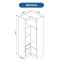 Ver imagem 3 de Móveis para Quarto Módulo Canto Reto 2 Porta Infinity