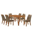 Ver imagem 2 de Conjunto Sala de Jantar Mesa Elos 1,60x0,80 Tampo Amadeirado 6 Cadeiras Veneza New Cinamomo Yescasa
