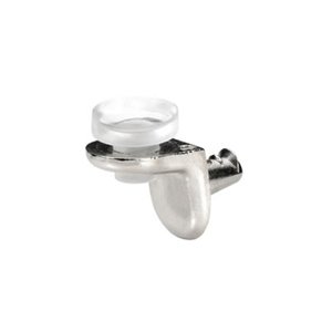 Suporte De Prateleira De Vidro Com Ventosa e Pino Fixador Niquelado (Kit com 10 Unidades)