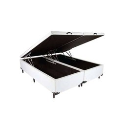 Cama Box Baú Casal Bipartido Colchão Espuma D33 Maxx Kansas + Box Sintético 77x138x188:branco - 2
