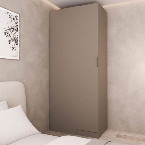 Guarda Roupa Planejado 100% MDF de Canto Linear Orion CabeCasa MadeiraOriginals Marrom