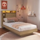 Ver imagem 1 de Cama de Solteiro Infantil/Juvenil 90 Suspensa com Iluminação em LED e Organizador na Cabeceira Cancun