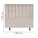 Ver imagem 3 de Cabeceira Estofada Kiara 195cm King Size Box Quarto Corino Bege - Ahazzo Móveis