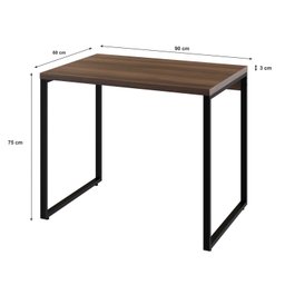 Mesa para Escritório Office Estilo Industrial 0,90m Kuadra Nogal - 5