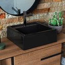 Ver imagem 6 de Gabinete para Banheiro com Cuba Ametista e 2 Nichos 80 cm Cor:Preto com Mel e Cuba Ametista Preta