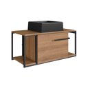 Ver imagem 2 de Gabinete para Banheiro com Cuba Ametista e 2 Nichos 80 cm Cor:Preto com Mel e Cuba Ametista Preta