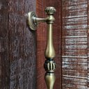 Ver imagem 6 de Puxador Duplo Bergen 280mm Bronze Antigo Porta Pivotante Correr Passagem Madeira Vidro Rústico