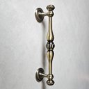 Ver imagem 4 de Puxador Duplo Bergen 280mm Bronze Antigo Porta Pivotante Correr Passagem Madeira Vidro Rústico