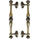 Ver imagem 1 de Puxador Duplo Bergen 280mm Bronze Antigo Porta Pivotante Correr Passagem Madeira Vidro Rústico