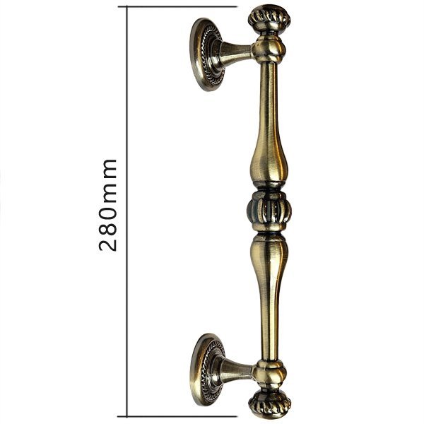 Puxador Duplo Bergen 280mm Bronze Antigo Porta Pivotante Correr Passagem Madeira Vidro Rústico - 7