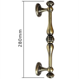 Puxador Duplo Bergen 280mm Bronze Antigo Porta Pivotante Correr Passagem Madeira Vidro Rústico - 7