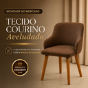 Ver imagem 3 de Cadeira de Jantar Million Courino Aveludado Madeira Moderno