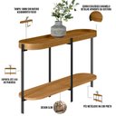 Ver imagem 4 de Aparador Para Sala de Estar Jantar Industrial Sintético Caramelo Nord L05 Nature Preto - Lyam Decor