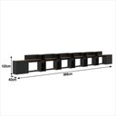 Ver imagem 3 de Conjunto de Escritório Noruega 5 Livreiro 2 Buffet e 6 Mesas 90cm - Via Nossa - Preto e Cedro