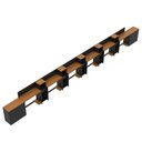 Ver imagem 4 de Conjunto de Escritório Noruega 5 Livreiro 2 Buffet e 6 Mesas 90cm - Via Nossa - Preto e Cedro