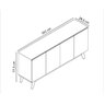 Aparador Buffet Ares Lux 4 Portas Premium Sala Hall Organizador Pés Madeira Maciça Cor Off White - 7