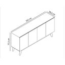 Ver imagem 7 de Aparador Buffet Ares Lux 4 Portas Premium Sala Hall Organizador Pés Madeira Maciça Cor Off White