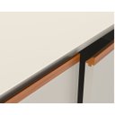 Ver imagem 4 de Aparador Buffet Ares Lux 4 Portas Premium Sala Hall Organizador Pés Madeira Maciça Cor Off White