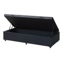 Ver imagem 1 de Cama Box Baú Solteirão King Blindado Sintético Preto 203X96X44 Cm