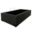 Ver imagem 2 de Cama Box Baú Solteirão King Blindado Sintético Preto 203X96X44 Cm