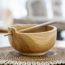 Ver imagem 3 de Bowl e Hashi Artesanal em Madeira Teca Importado de Bali