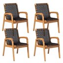 Ver imagem 1 de Kit 04 Cadeiras para Sala de Jantar Varanda Gourmet com Braço Trammare C07 Corda Náutica Preta -