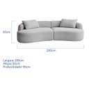 Ver imagem 3 de Sofá 3 Lugares Bellagio 200cm Orgânico Luxo Recepção Escritório Bouclé
