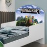 Cama Infantil Quarto Menina Menino Adesivado 100% Mdf com Colchão Minecraft Ad - 3