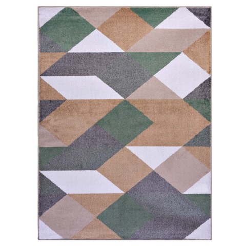 Tapete Sala / Quarto Classic Maiorca - Caramelo Verde 24 100 X 150 Cm - Desenho Geométrico - J Serra