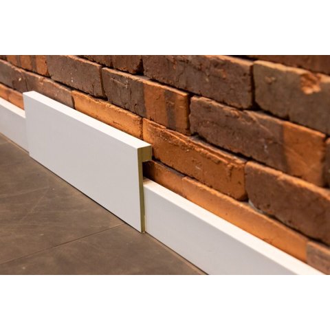 Rodapé de Sobrepor (Pacote com 4un) 12cm Branco Liso | Santa Rita Reveste