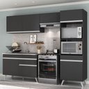 Ver imagem 3 de Armário de Cozinha Compacta 252cm Veneza Multimóveis V3693 Preto/Branco