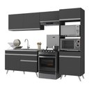 Ver imagem 1 de Armário de Cozinha Compacta 252cm Veneza Multimóveis V3693 Preto/Branco