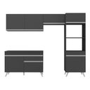 Ver imagem 7 de Armário de Cozinha Compacta 252cm Veneza Multimóveis V3693 Preto/Branco