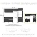 Ver imagem 4 de Armário de Cozinha Compacta 252cm Veneza Multimóveis V3693 Preto/Branco