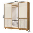 Ver imagem 2 de Guarda Roupa Casal Alasca e Cômoda Vênus Freijó Off White com Pés - Moval