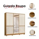 Ver imagem 6 de Guarda Roupa Casal Alasca e Cômoda Vênus Freijó Off White com Pés - Moval